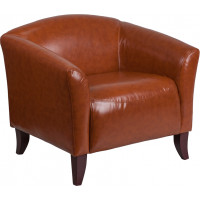 Flash Furniture 111-1-CG-GG Hercules Imperial Series Leather Reception Chair in Cognac